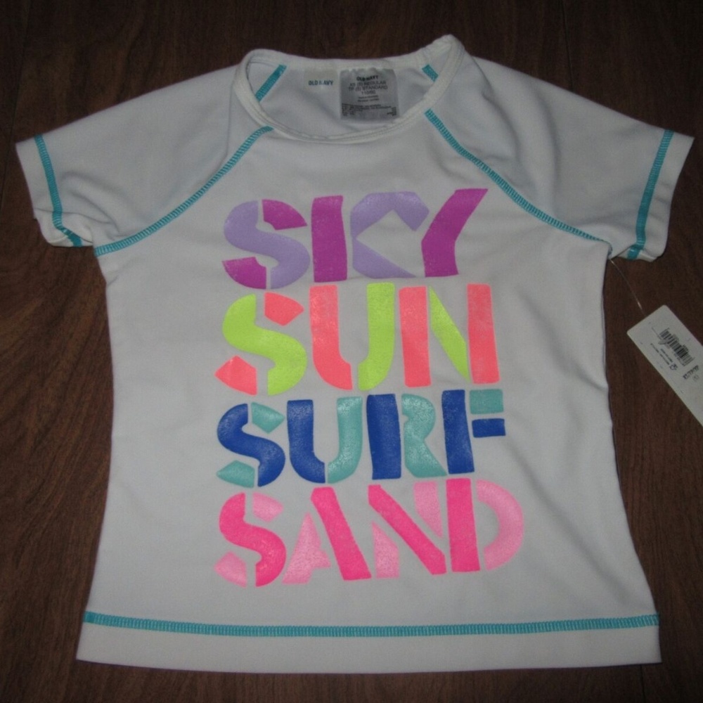 Old Navy Girls XS 5 Rash Guard Top Swim Top